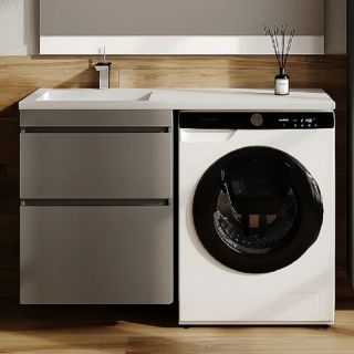 Тумба подвесная Style Line Даллас Леон 120 Люкс Plus СС-00002451 под раковину для стиральной машины серый